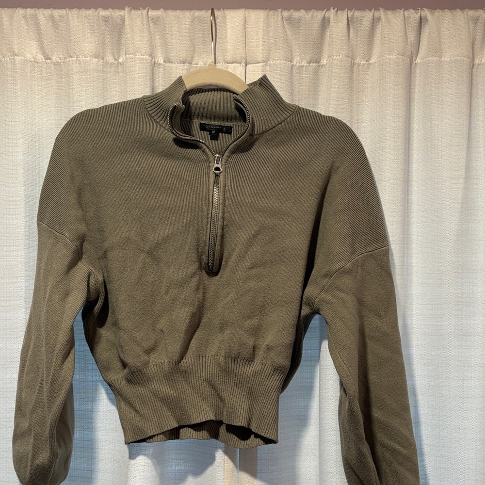 Olive Green Half-Zip Sweater